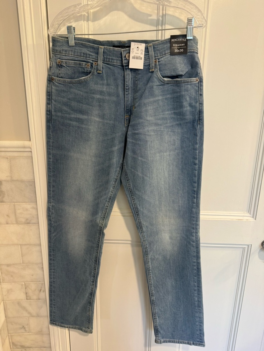 J. Crew Men’s Slim Straight Jeans - Light Blue Wash
